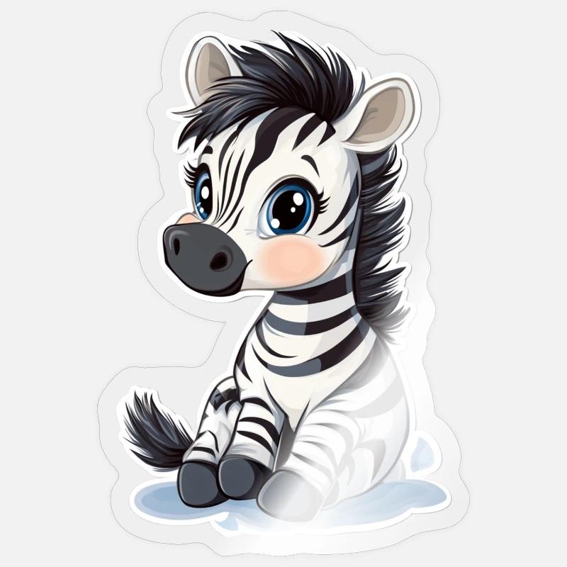 Zebra - Sticker size S (10 x 10 cm) - transparent glossy