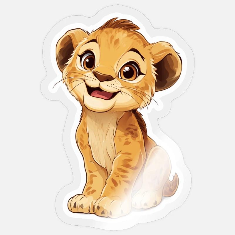 Löwe - Sticker Größe S (10 x 10 cm) - Transparent glänzend