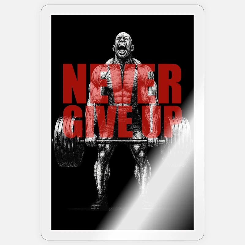 Never_Give_up_2 - Sticker taille S (10 x 10 cm) - brillant transparent