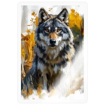 Illustration eines Wolfes - Sticker Größe S (10 x 10 cm) - Transparent glänzend - Vorne