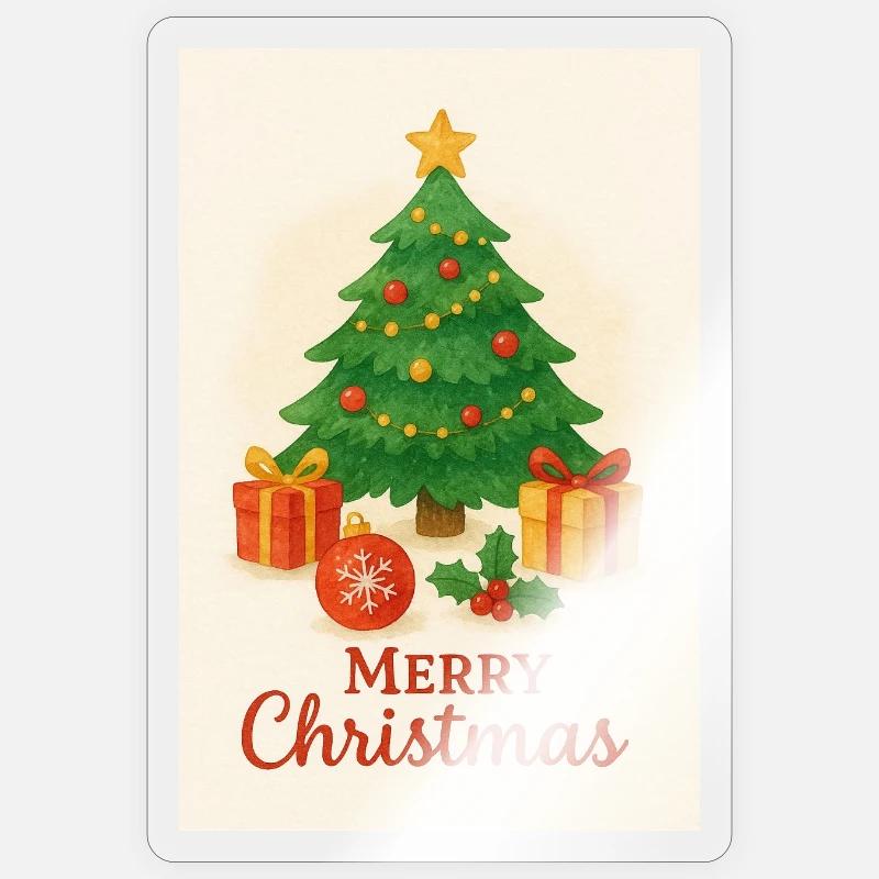 Weihnachtsbaum mit Geschenken Sticker Größe S (10 x 10 cm)