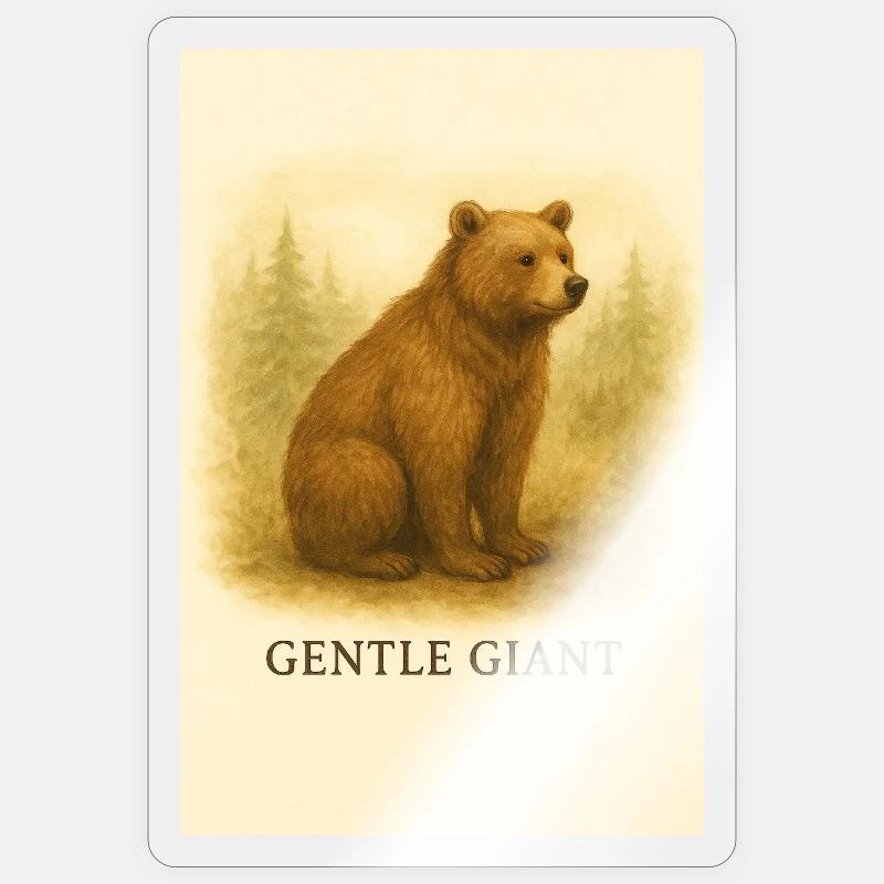 Weicher Riesenbär - Sticker Größe S (10 x 10 cm) - Transparent glänzend