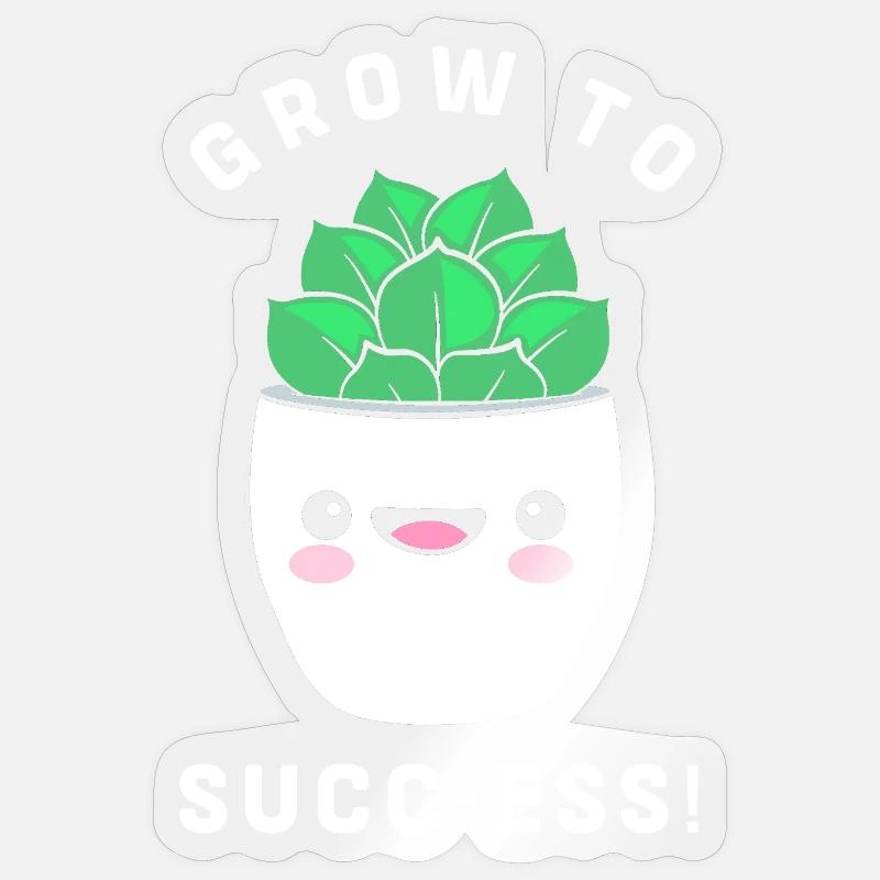 Cactus Plante Cactus - Sticker taille S (10 x 10 cm) - brillant transparent