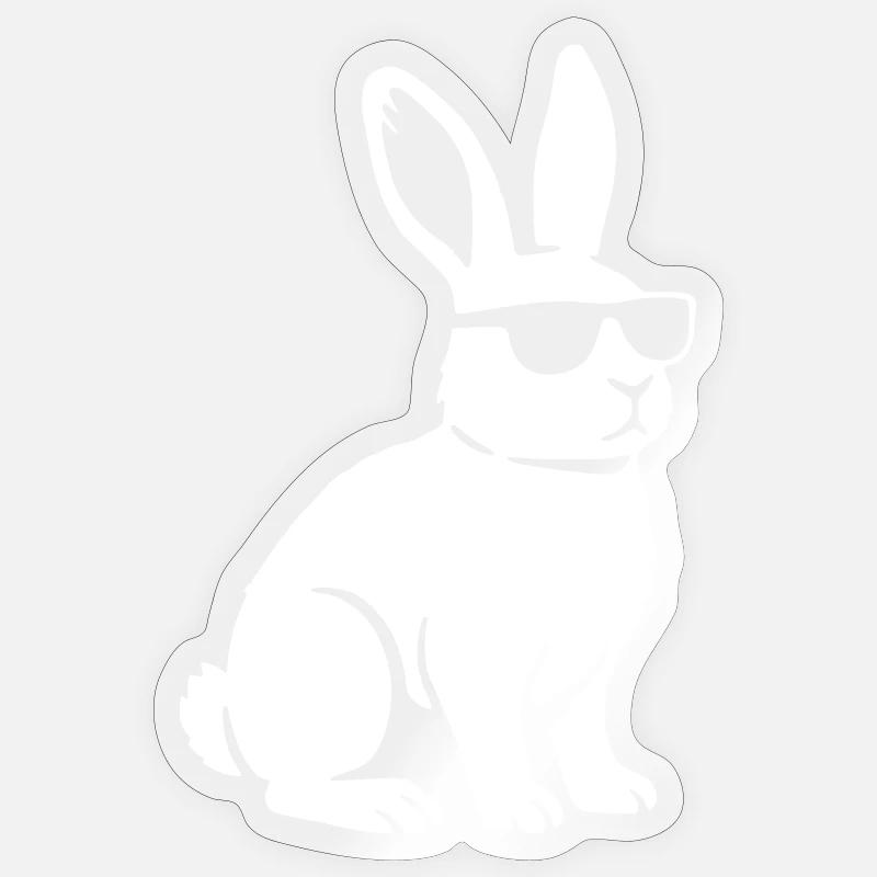 Cute Rabbit Sunglasses Cool Vector Sticker size S (10 x 10 cm)