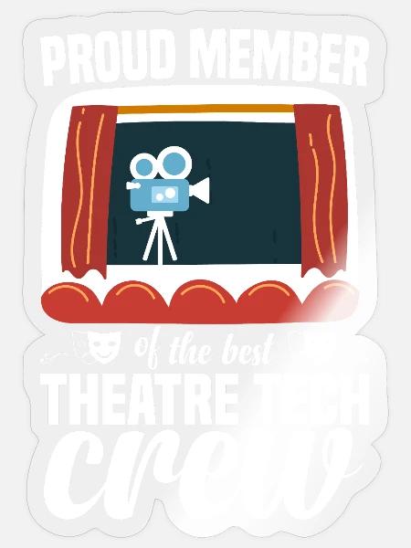 Theatertechniker, Bühnenarbeiter, Theaternerd - Sticker Größe S (10 x 10 cm) - Transparent glänzend