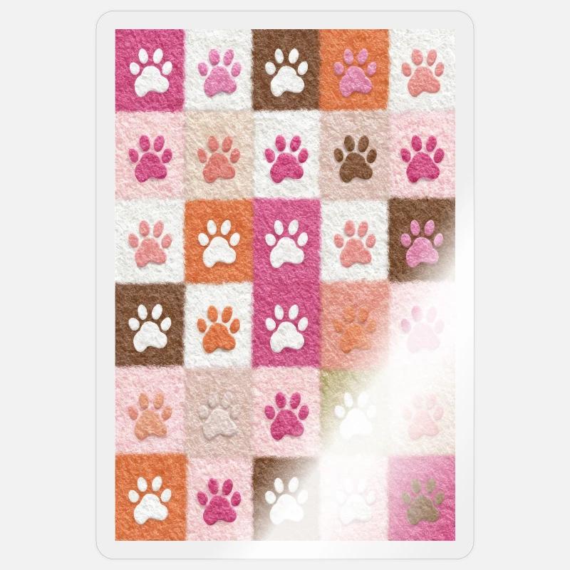 Pawprint Patchwork Plush Squares Sticker size S (10 x 10 cm)