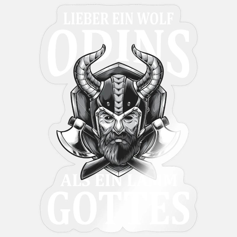 Lieber Ein Wolf Odins Als Ein Lamm Gottes Wikinger Sticker Größe S (10 x 10 cm)