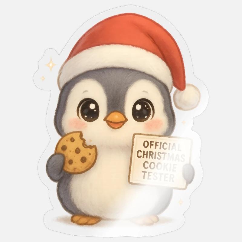 Penguin Gingerbread - Sticker size S (10 x 10 cm) - transparent glossy