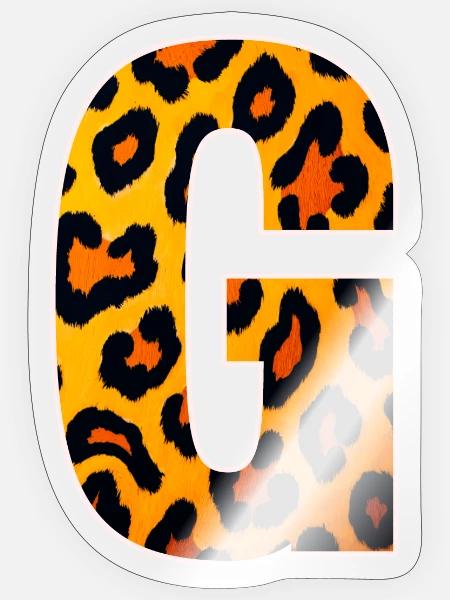 Leopardprint C-Buchstabe Print - Sticker Größe S (10 x 10 cm) - Transparent glänzend