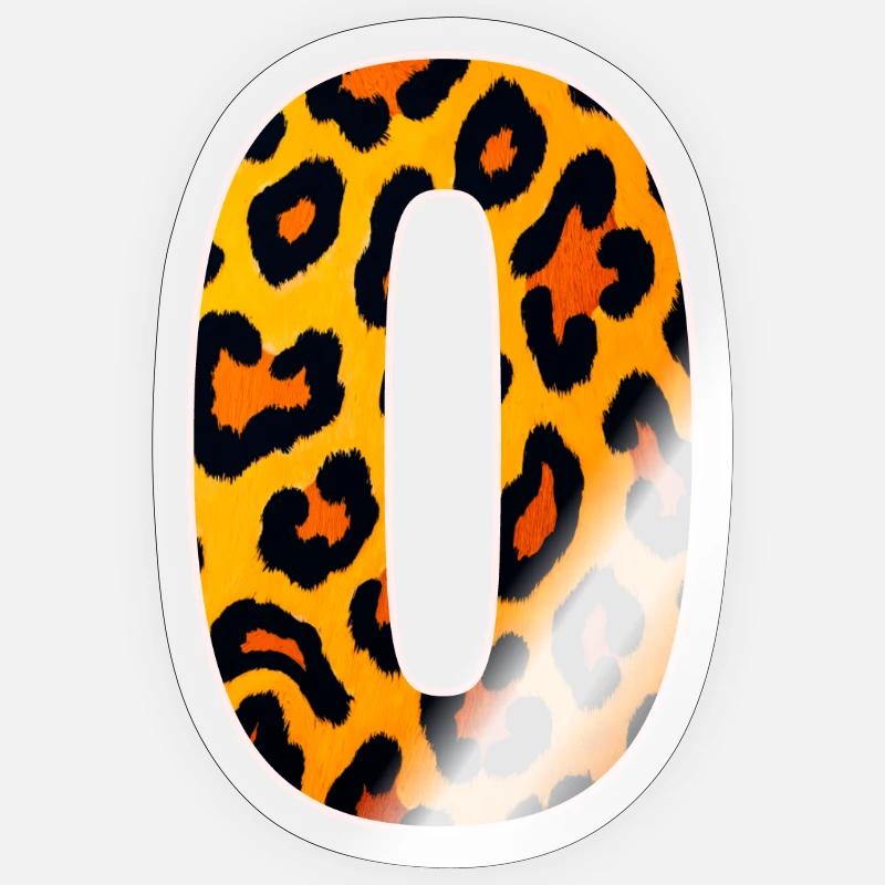 Leopard_Buchstabenmuster_ _O - Sticker size S (10 x 10 cm) - transparent glossy