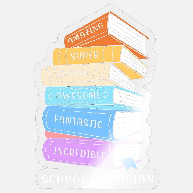 Reading Library Bookworm - Sticker size S (10 x 10 cm) - transparent glossy