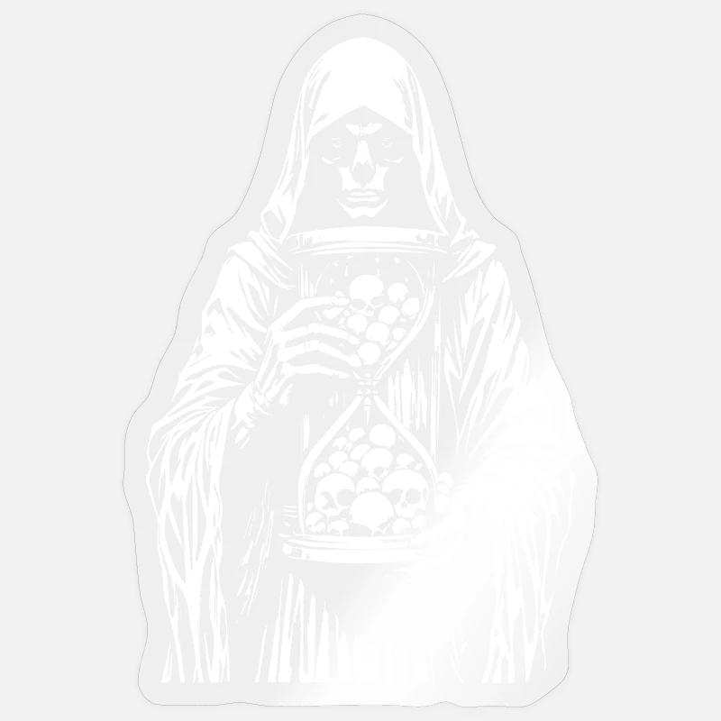 Faucheuse aux crânes - Sticker taille S (10 x 10 cm) - brillant transparent