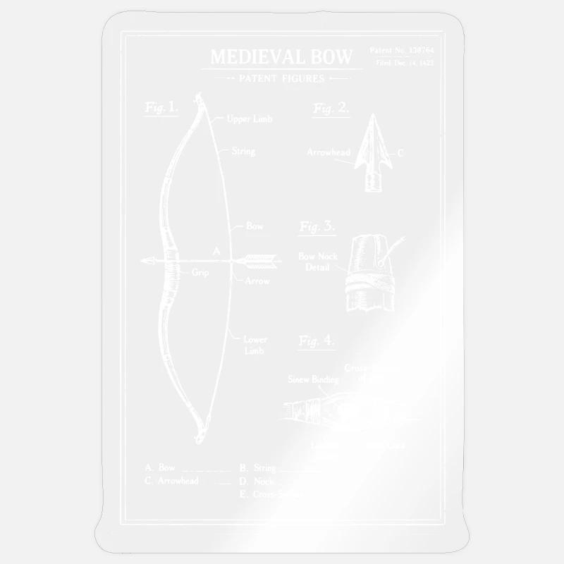 Illustration de plan d’arc médiéval Sticker taille S (10 x 10 cm)