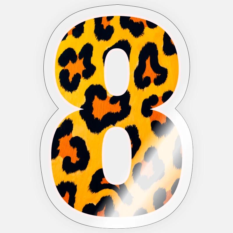 Leopard 8 Print - Sticker Größe S (10 x 10 cm) - Transparent glänzend