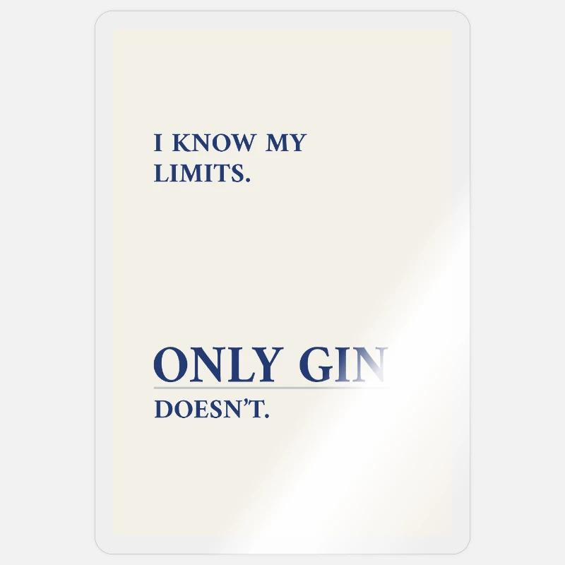 Gin Has No Limits – Minimal Typography Poster Sticker Größe S (10 x 10 cm)