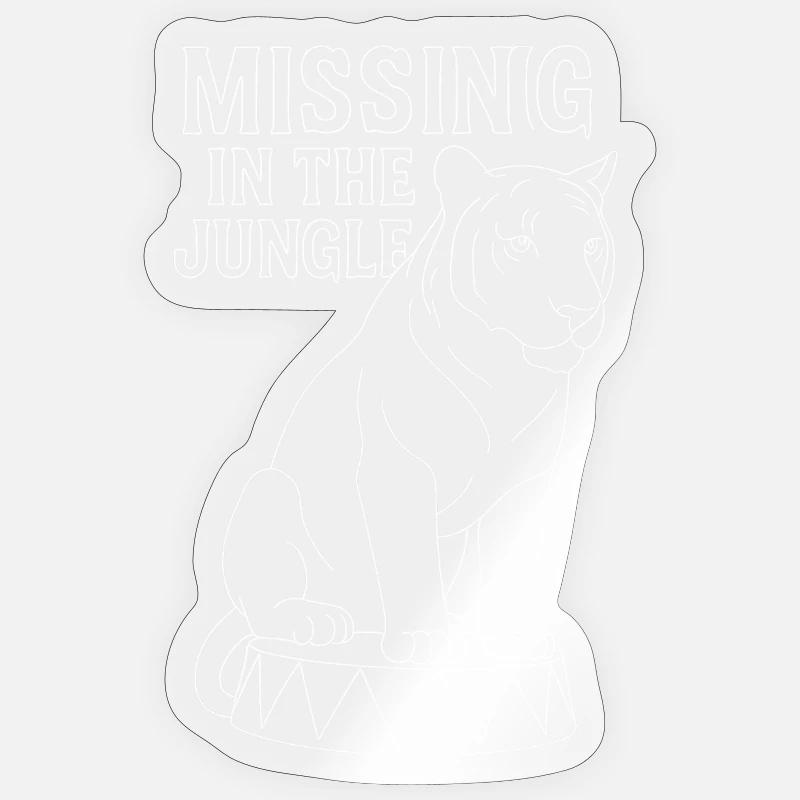 Disparus dans Jungle Tiger Drum - Sticker taille S (10 x 10 cm) - brillant transparent