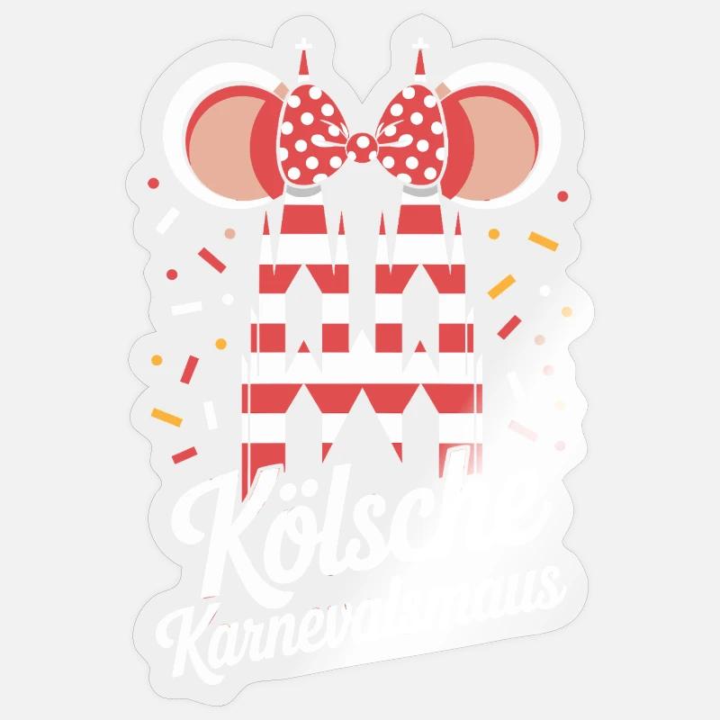 Kölsche Karnevalsmaus Karneval Köln Kölner Maus Sticker Größe S (10 x 10 cm)