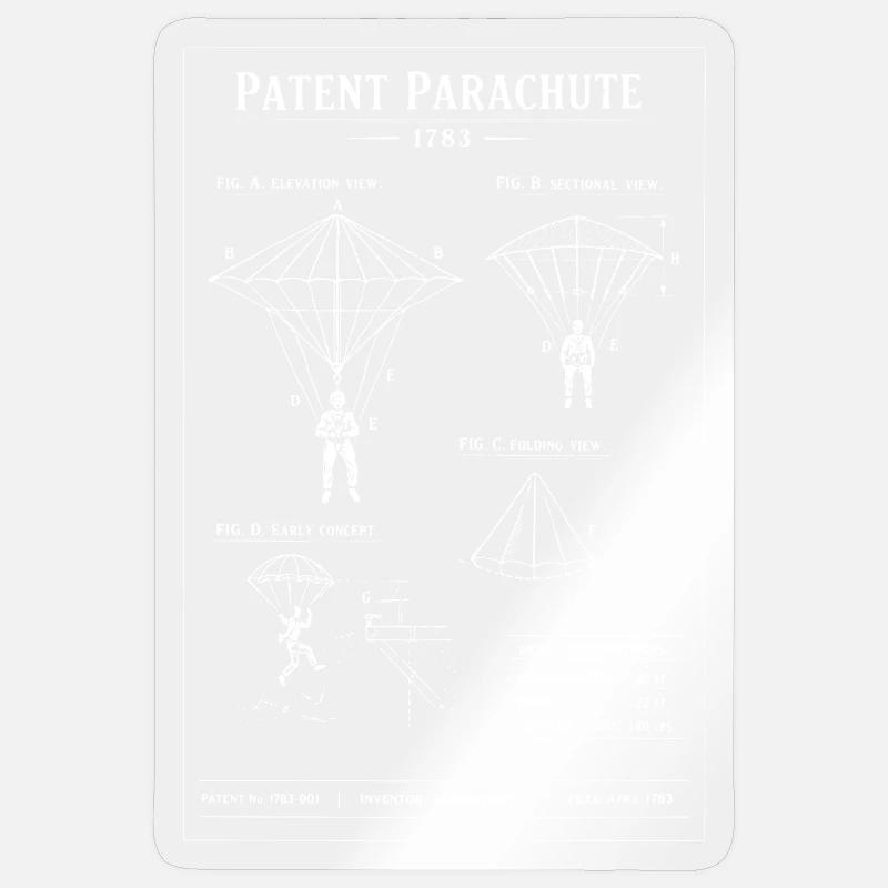 Plan de parachute breveté Sticker taille S (10 x 10 cm)