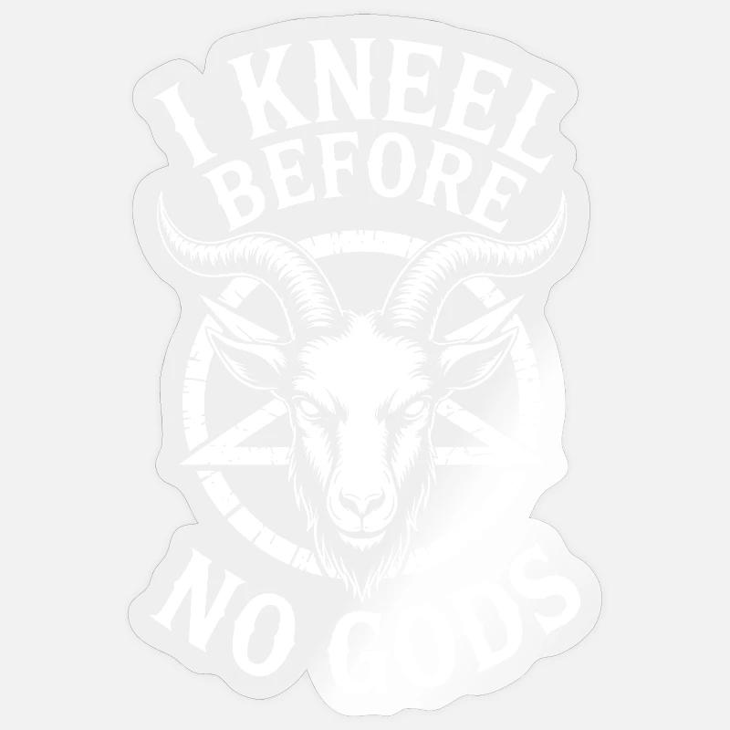 Emblème de la chèvre sans dieux - Sticker taille S (10 x 10 cm) - brillant transparent