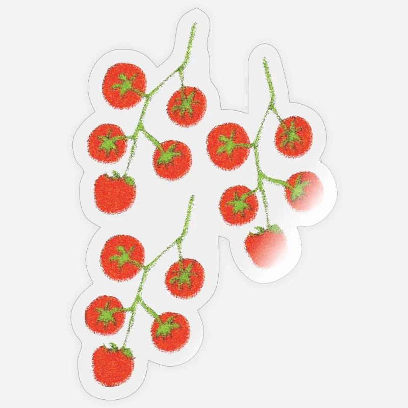 Tomato Bush Impressionism - Sticker size S (10 x 10 cm) - transparent glossy