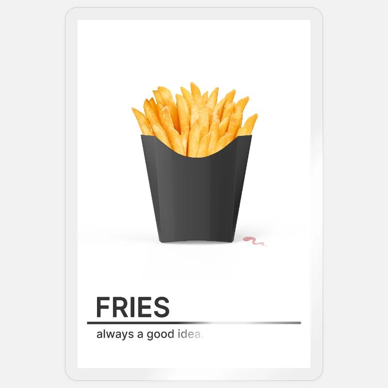 Fries Always A Good Idea - Sticker Größe S (10 x 10 cm) - Transparent glänzend