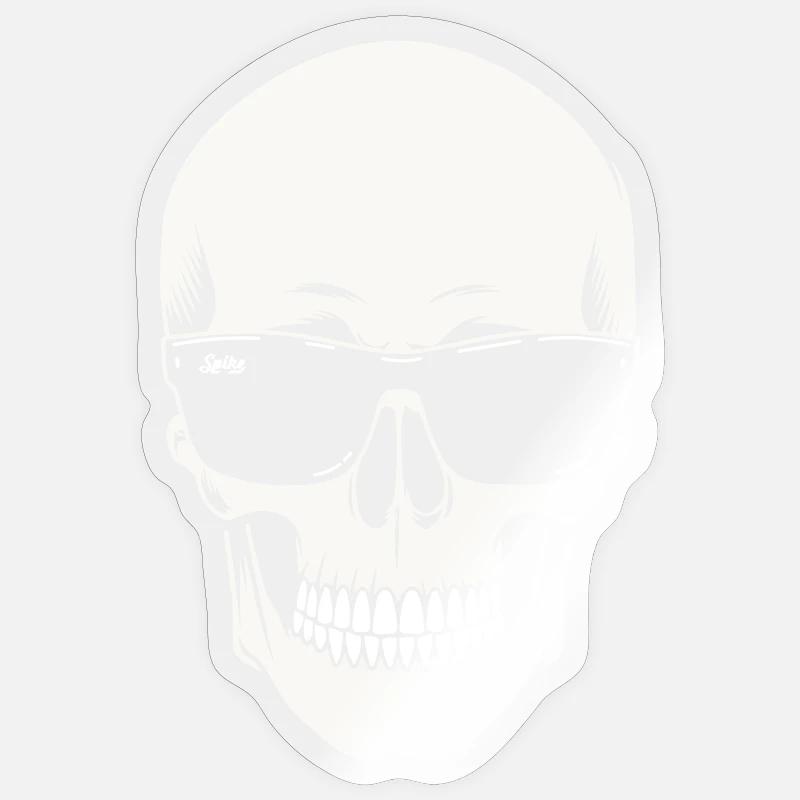 Skeleton with sunglasses in black and white vector Sticker size S (10 x 10 cm)