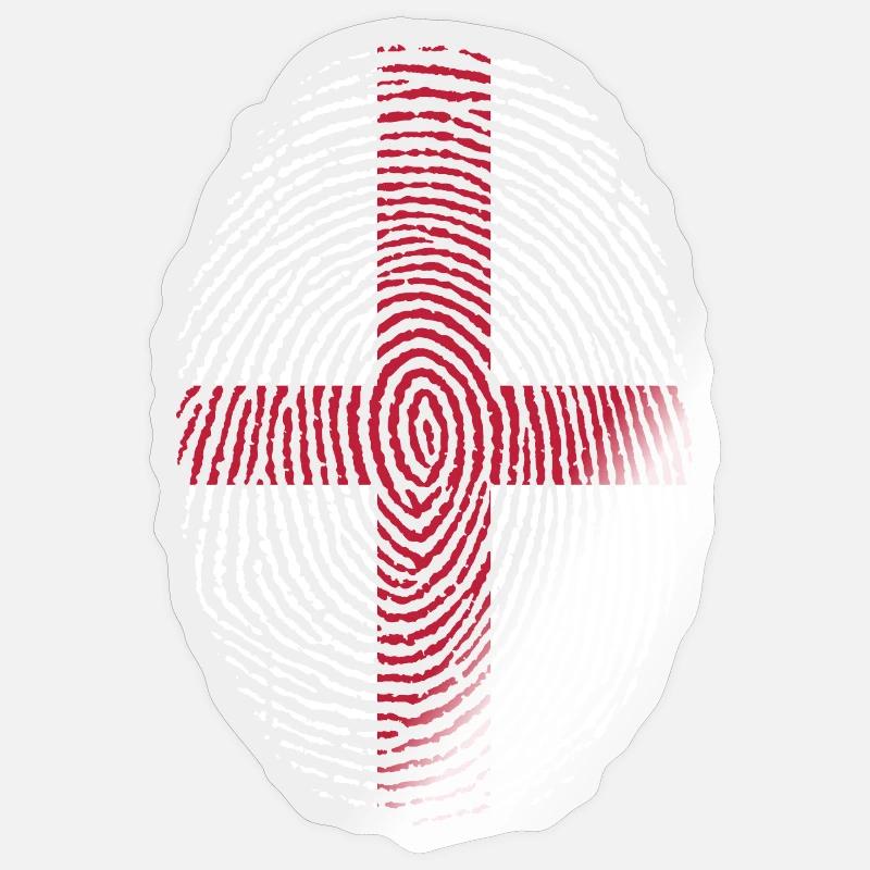Empreinte digitale du drapeau anglais - Sticker taille S (10 x 10 cm) - brillant transparent