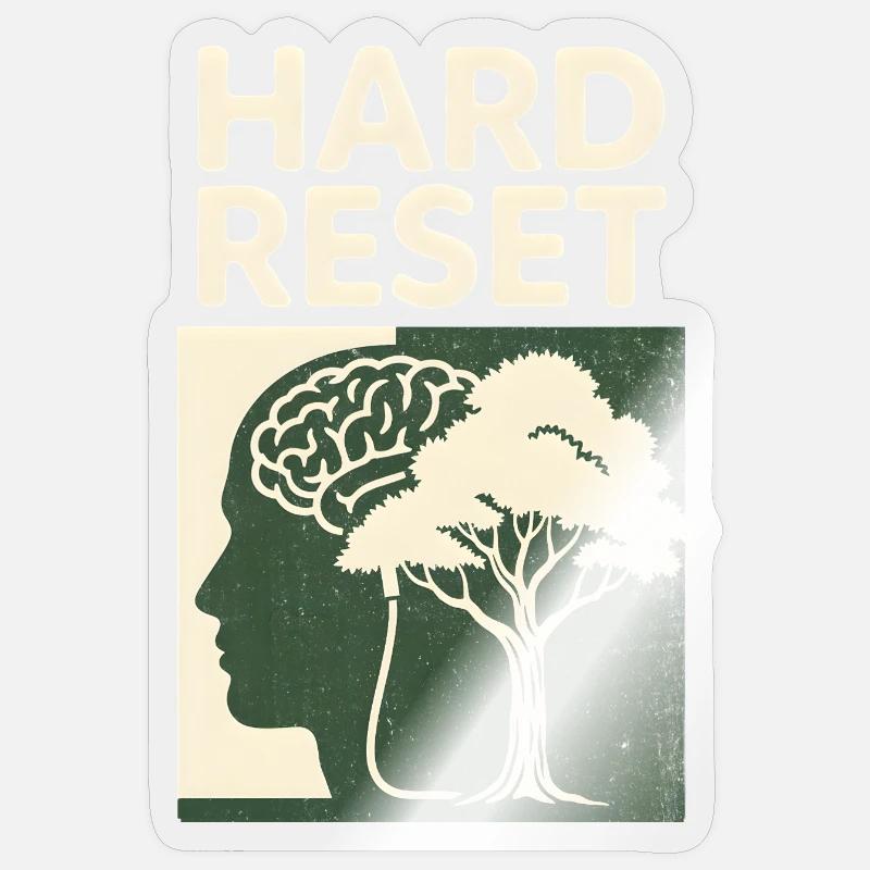 Hard Reset - Sticker size S (10 x 10 cm) - transparent glossy