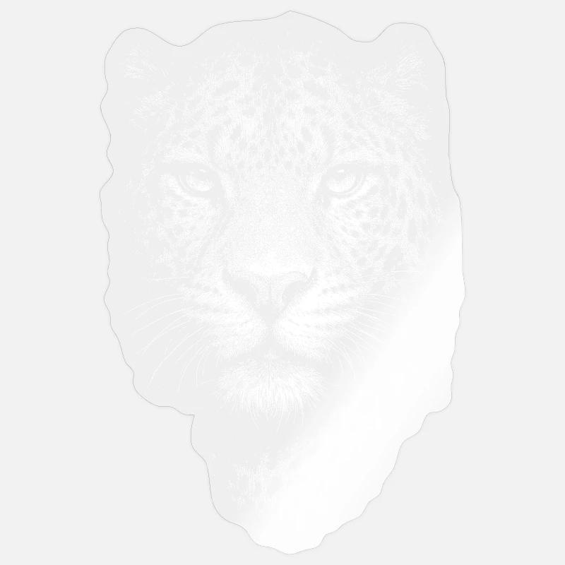 Léopard - Sticker taille S (10 x 10 cm) - brillant transparent