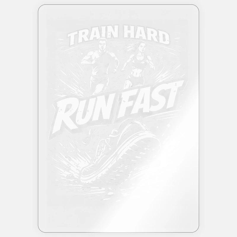 Train Hard Run Fast – Power Running Design - Sticker size S (10 x 10 cm) - transparent glossy
