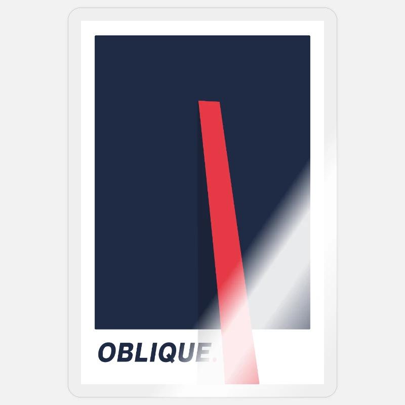 Oblique. Modern Typography Statement Sticker size S (10 x 10 cm)