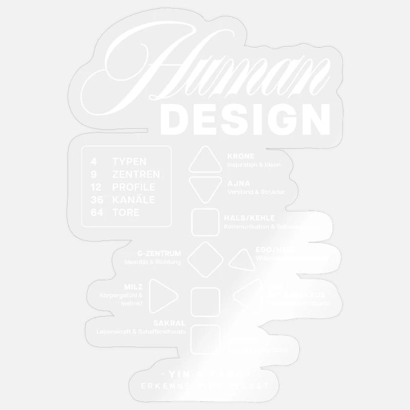 Human Design Blueprint - Sticker Größe S (10 x 10 cm) - Transparent glänzend