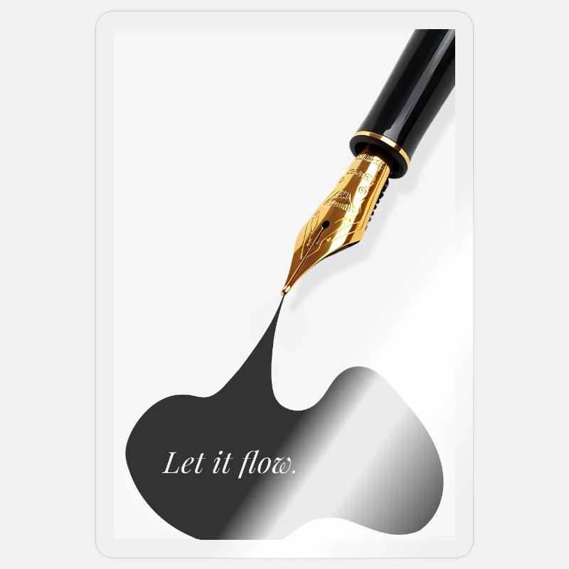Let it flow Creativity Motivation Writing Sticker size S (10 x 10 cm)