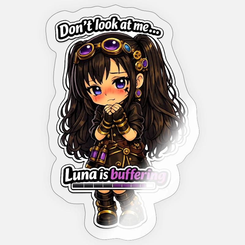 Luna Buffing Chibi Steampunk Sticker size S (10 x 10 cm)