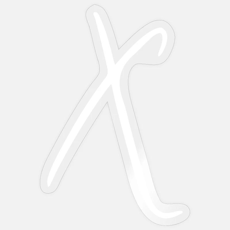 x - Sticker taille S (10 x 10 cm) - brillant transparent