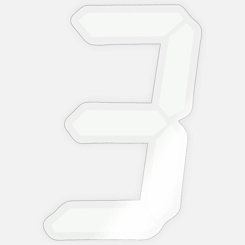 digitale_zahl_3 - Sticker Größe S (10 x 10 cm) - Transparent glänzend