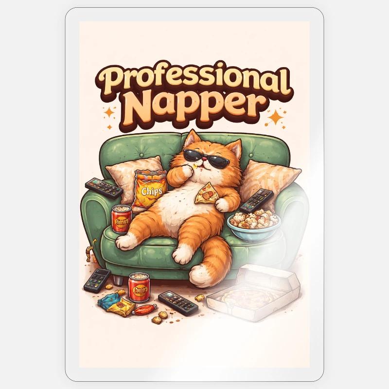 Professional napper - Sticker size S (10 x 10 cm) - transparent glossy