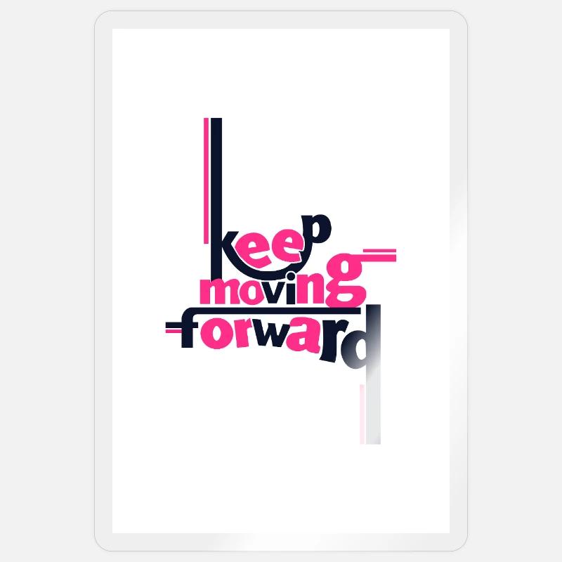 Continuez d’avancer Déclaration audacieuse rose - Sticker taille S (10 x 10 cm) - brillant transparent