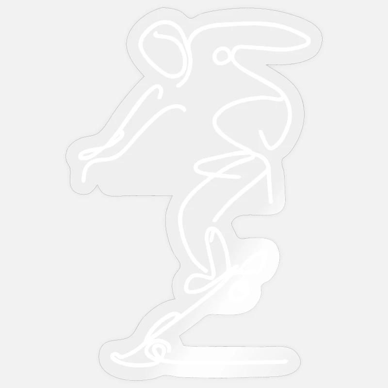 Skateboarder Drawing - Sticker size S (10 x 10 cm) - transparent glossy