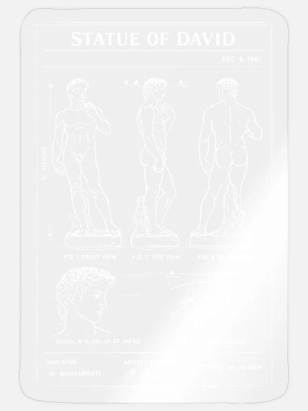 David Michelangelo Bauplan der klassischen Figur - Sticker Größe S (10 x 10 cm) - Transparent glänzend