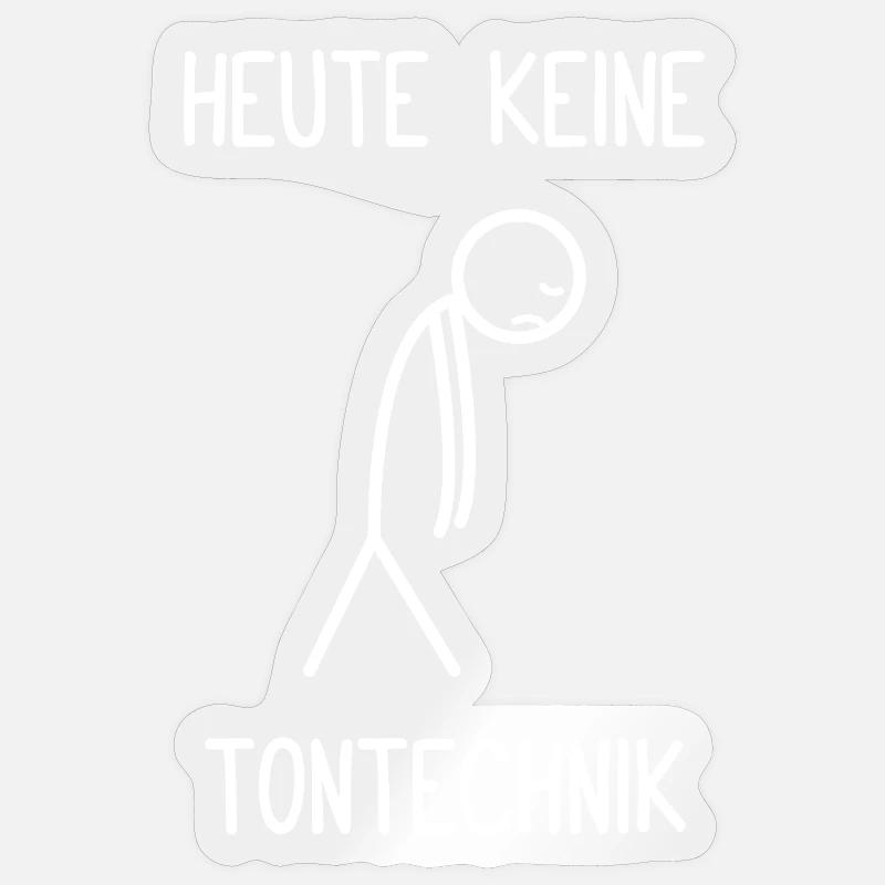 Heute keine Tontechnik Tontechniker Toningenieur - Sticker Größe S (10 x 10 cm) - Transparent glänzend