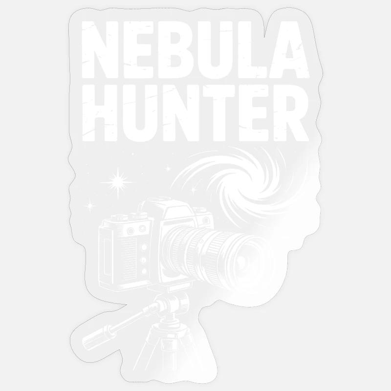 Nebula Hunter Telescope Art - Sticker size S (10 x 10 cm) - transparent glossy