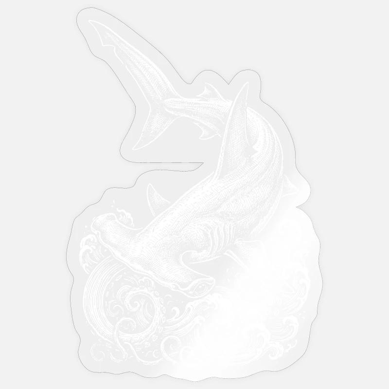 hammerhead shark design - Sticker size S (10 x 10 cm) - transparent glossy