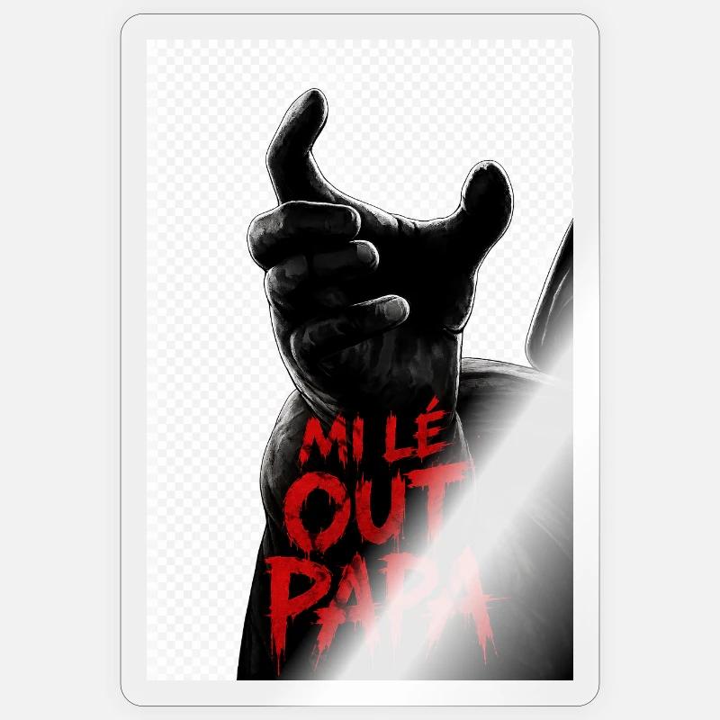 Mi lé out papa 974 - Sticker taille S (10 x 10 cm) - brillant transparent