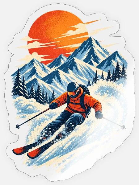 Alpine Powder - Sticker Größe S (10 x 10 cm) - Transparent glänzend