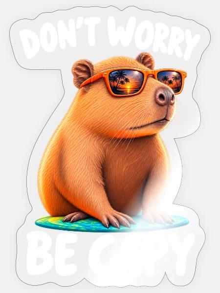 Capybara - Sticker Größe S (10 x 10 cm) - Transparent glänzend