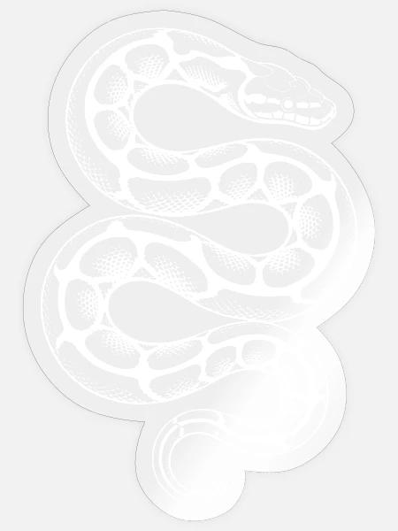 Weiße Schlange Spirale - Sticker Größe S (10 x 10 cm) - Transparent glänzend