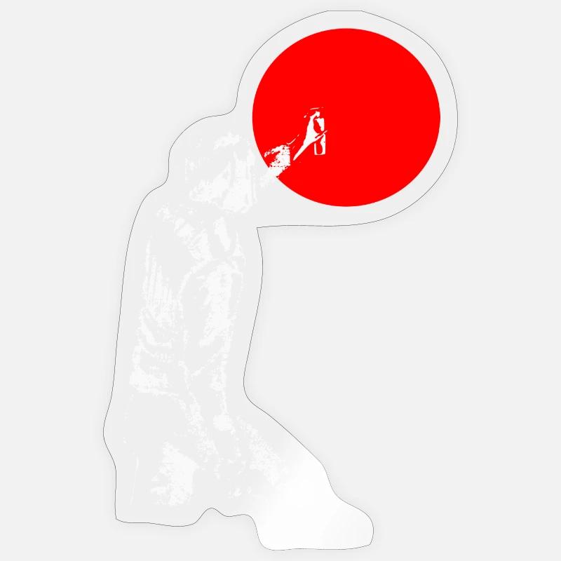 sprayer mit punkt - Sticker taille S (10 x 10 cm) - brillant transparent
