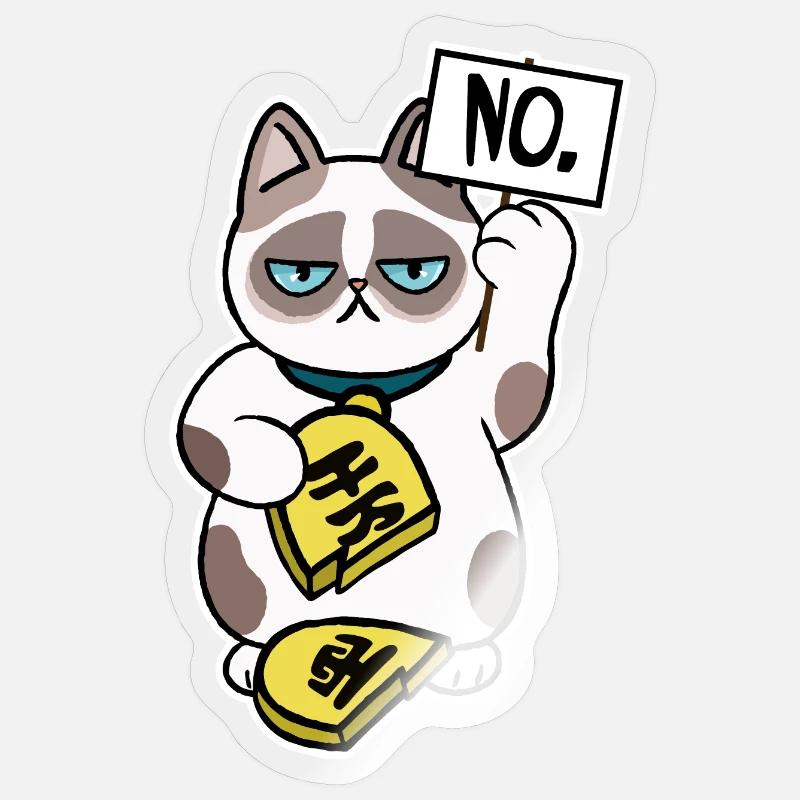 Conception de chat malchanceux Sticker taille S (10 x 10 cm)