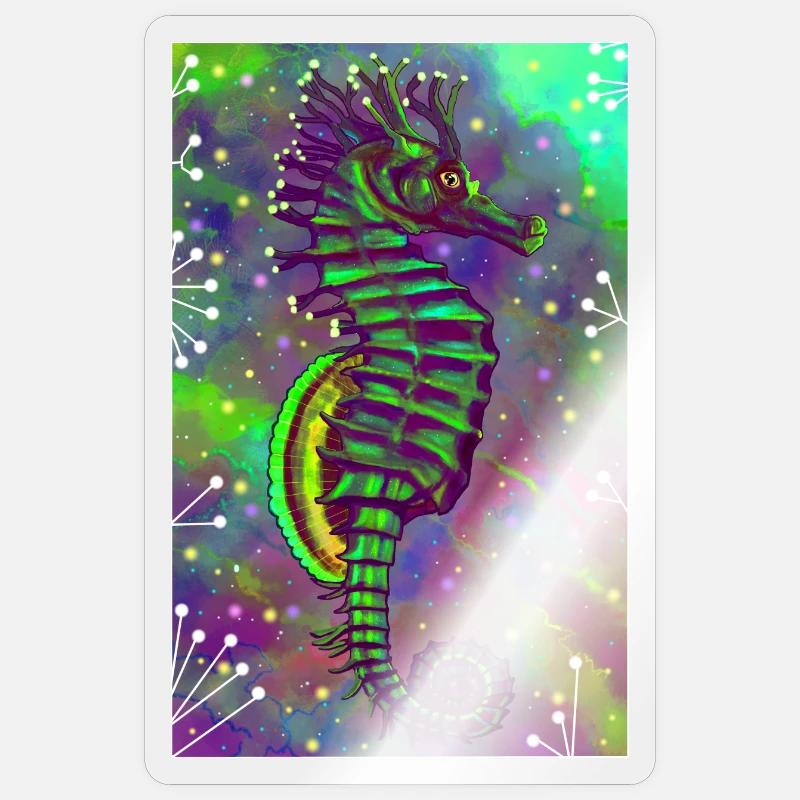 Seepferdchen - Sticker Größe S (10 x 10 cm) - Transparent glänzend